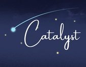 The words Catalyst Social Enterprise on a dark background with a shooting star
